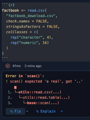 Posit AI message that it is trying to read in my data